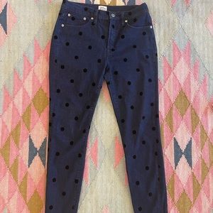 J.Crew Polka Dot Toothpick Jeans, 29